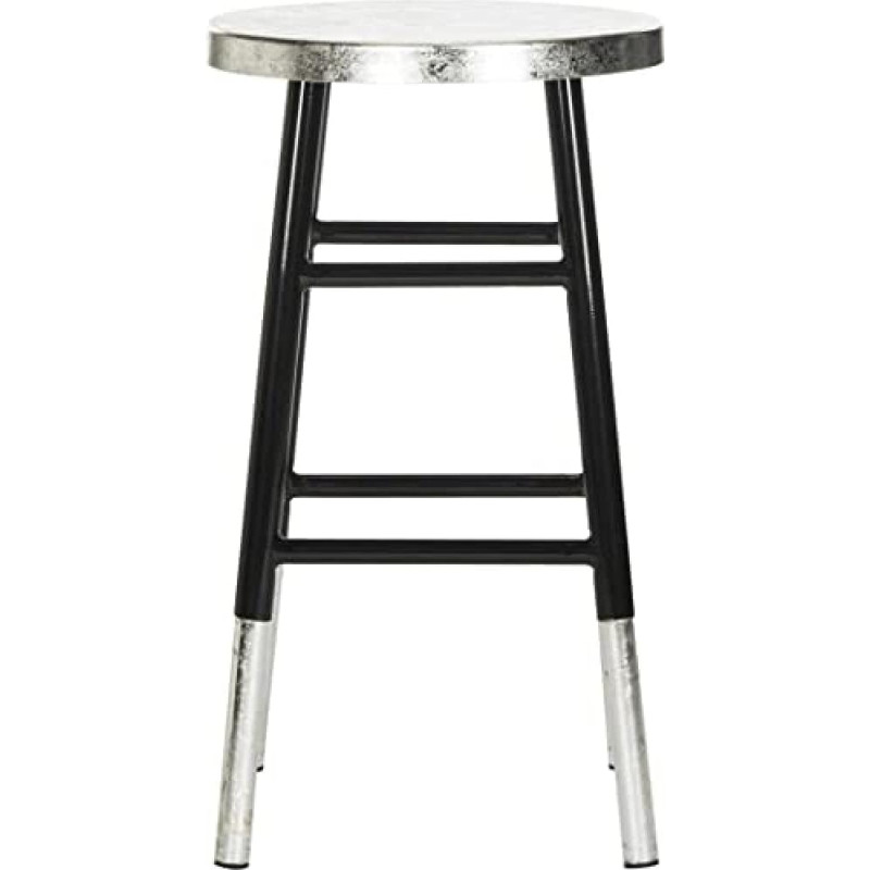 SAFA Livestock ANGELLO Painted Metal Bar Stool, Black/Silver, 34 x 34 x 60.96 cm