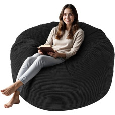 Anuwaa Bean Bag Chairs for Adults, 4ft Bean Bag Chairs with Removable Plush Microfiber Cover, Giant Bean Bag with Memory Foam, Large Sofa Bean Bag for Reading, Playing, Cozy Chair,