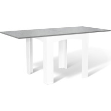 IDMarket - Dona Extendable Rectangular Dining Table for 6-8 People with Concrete Effect Top 80-160 cm