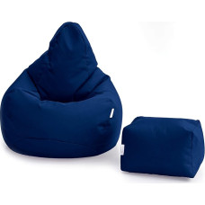 Loft 25 Gaming Bean Bag, Gaming Chair for Indoor Living Room Outdoors, Water-Resistant, Ergonomic Design for Body Support, Durable and Comfortable (Navy, Bean Bag Set)