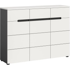 xonox.home - Canu Shoe Chest 120 x 94 x 37 cm in Basalt Grey Body and Front White Nb. - Shoe Cabinet Chest of Drawers Highboard Storage Cabinet - Cosy and Practical