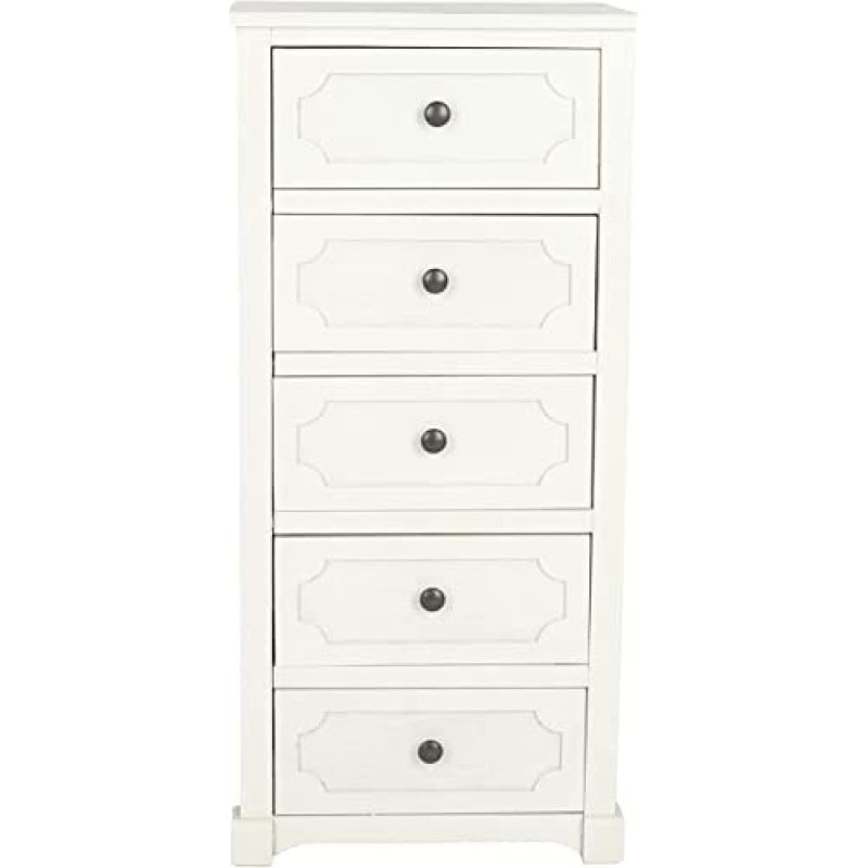 SAFAVIEH Modern Wooden Storage Chest with 5 Drawers, White, 40 x 35 x 100 cm