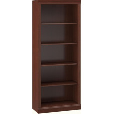 Bush Furniture Saratoga Bookcase with 5 Shelves, Large Open Bookcase in Harvest Cherry, Sturdy Display Case for Library, Living Room and Home Office, 30W x 13D x 72H