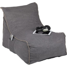 Relaxdays Bean Bag with Backrest, XXL Floor Cushion for Adults, Soft, Indoor, Foam Filling, Giant Bean Bag, Grey
