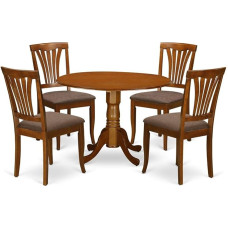 East West Furniture DLAV5-SBR-C 5 Piece Dining Table Set