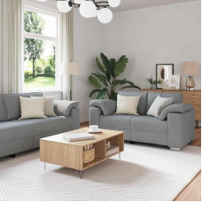INLIFE Sofa Set mit Kissen 3 pcs Grau 219 x 77 x 82 cm Stoff,Möbel,Sofas,Hellgrau,73.2 KG,3324658