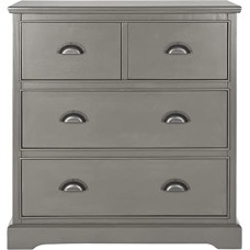 SAFAVIEH Modern Wooden Chest of Drawers, Grey, 75 x 35 x 80 cm