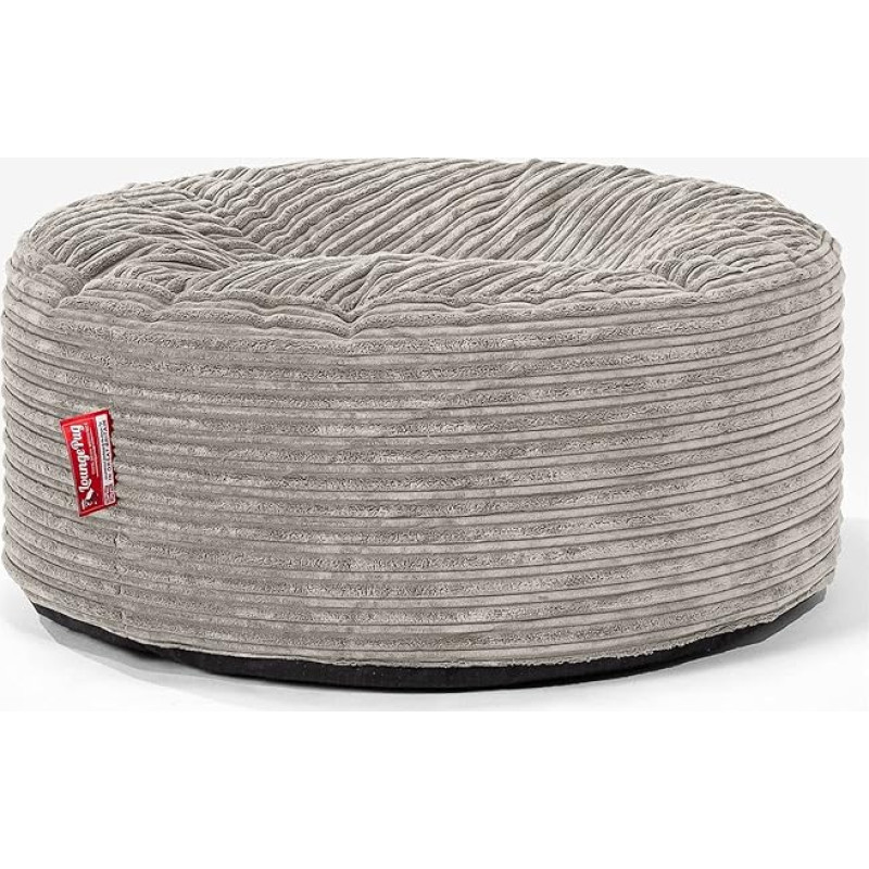 Lounge Pug Pouf Bean Bag 65 cm Round Mink Corduroy Fabric Comfortable Stool or Footstool