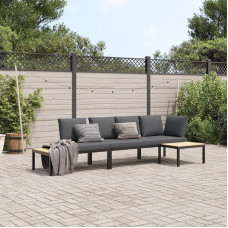 Homgoday Modern 3 Piece Sofa Set with Black Aluminium Cushion Furniture Set for Sofa Bed Living Room Sofa Set Outdoor Model 3283707