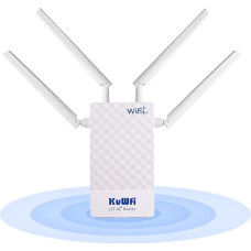 Outdoor 4G LTE Router, Unlocked 4G LTE Cat 4 Modem Router with SIM Slot, 300Mbps 4G WLAN Router for IP Camera or External WiFi Coverage, IP65, Removable Antennas, 48V PoE/12V DC, Plug & Play