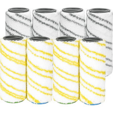 DrRobor 8-Piece Roller Set for Kärcher FC7 FC5 FC3 FC3D EWM2 Electric Floor Cleaner 2.055-007.0/2.055-006.0 (Yellow + Grey)