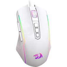 Redragon Gaming Mouse with RGB and Adjustable 8000 DPI, Mouse with 9 Programmable Buttons and Fire Button, RGB Gaming Mouse with Ergonomic Design for MMO/FPS/PC/Windows/Mac, White
