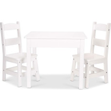 Melissa & Doug | Solid Wood Table and Chairs | Kids Furniture | Sturdy Wooden Furniture | Great Gift for Girls and Boys - Ideal for 3.4, 5 Years and Up