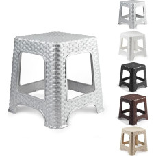 Step Stool Lightweight Strong Compact Non-Slip Multipurpose Stool for Kids and Adults Work in Kitchen Garden Bathroom Indoor or Outdoor (Rattan Silver Stool) (D2)