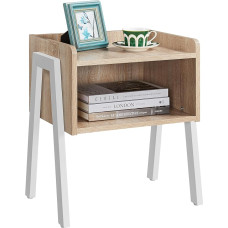 Yaheetech Bedside Table Stackable Bedside Cabinet Bedside Table with Open Compartment Sturdy Metal Legs Industrial Design Oak