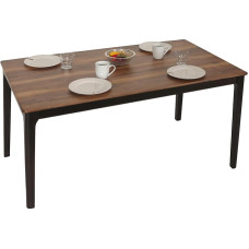 HWC-M55 Dining Room Table Solid Wood HPL Laminate Melamine 135 x 80 cm Sheesham Wood Look Dark Legs