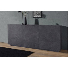 Dmora Modern Sideboard with 2 Doors and 3 Drawers, Made in Italy, Kitchen Sideboard, Living Room Design Buffet, 180 x 43 x 86 cm, Slate Grey