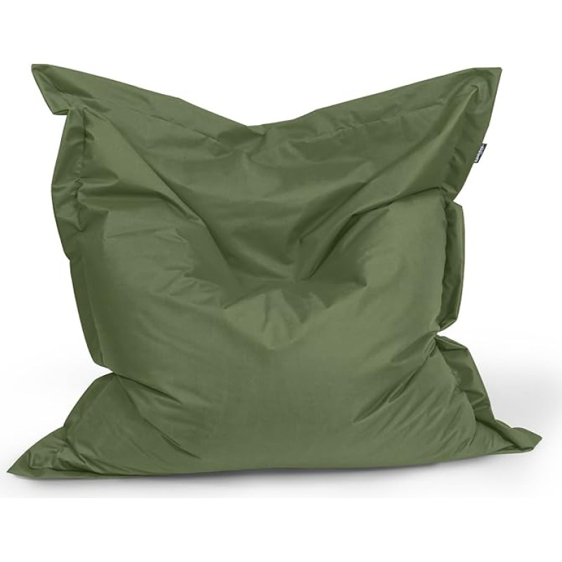 BuBiBag Bean Bag Seat Cushion Bean Bag Rectangle Size 160 x 145 cm Indoor and Outdoor (Khaki)