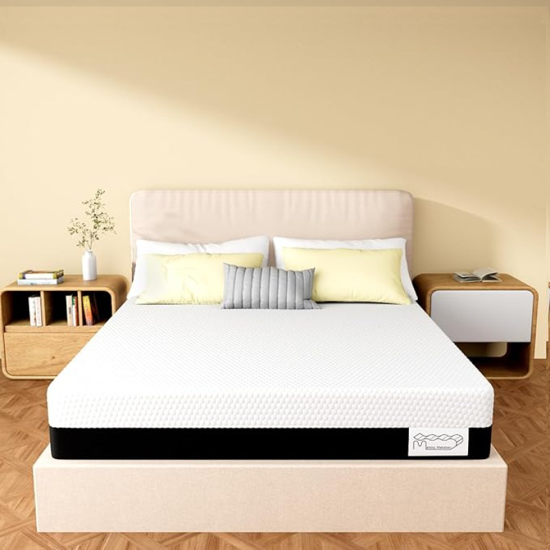 Memory Matratzen Mattress 160 x 200 cm, Cold Foam Mattress, 26 cm Height H3 Hardness, 7-Zone Body Relief, with Removable Cover, Ideal for Family Bedrooms (160 x 200 x 26 cm)