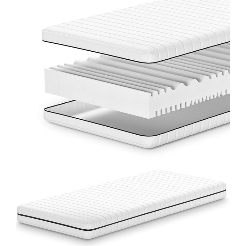 Mister Sandman Orthopädische Matratze 90x200, Kaltschaummatratze, 7 Liegezonen, Matratze H3 H2, Premium Matratzenbezug waschbar, Bequeme Matratze für alle Schlafpositionen, Rollmatratze
