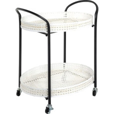 HAKU Möbel Art Deco Serving Trolley Cream Black Metal Dimensions W 60 cm x H 70 cm x D 40 cm