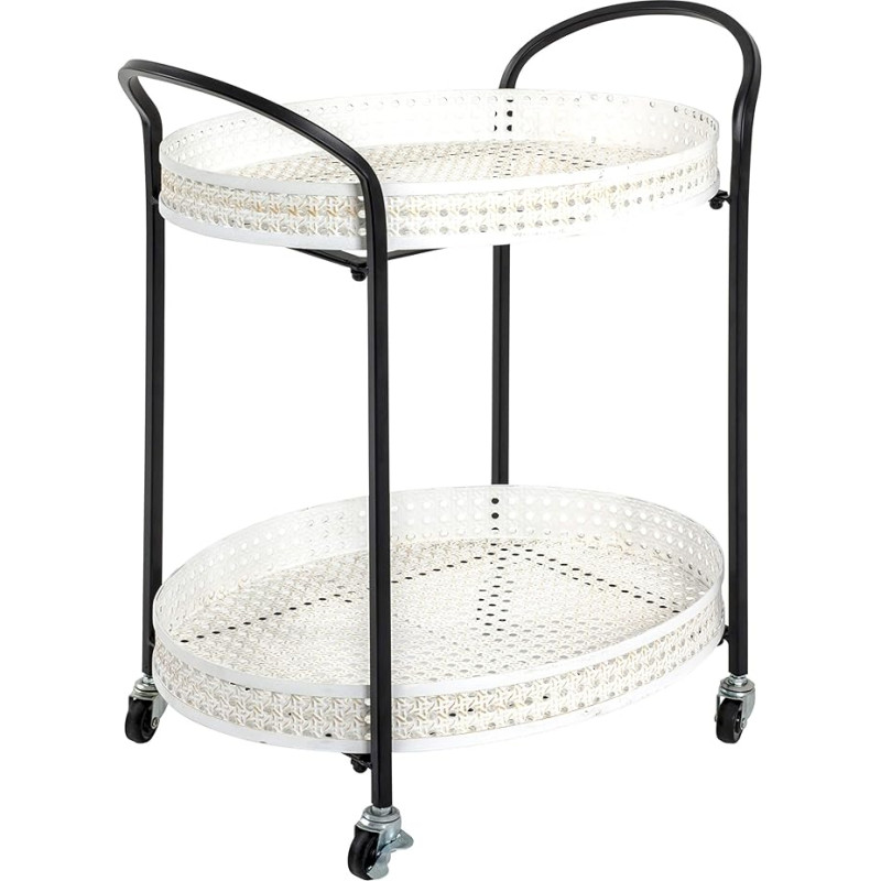 HAKU Möbel Art Deco Serving Trolley Cream Black Metal Dimensions W 60 cm x H 70 cm x D 40 cm