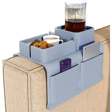 JasCherry Sofa Armrest Tray, Non-Slip Sofa Chair Organiser, Portable Couch Armrest Tray, Versatile Chair Caddy for Books, Magazines, Glasses, Food Drinking, Snack Tray