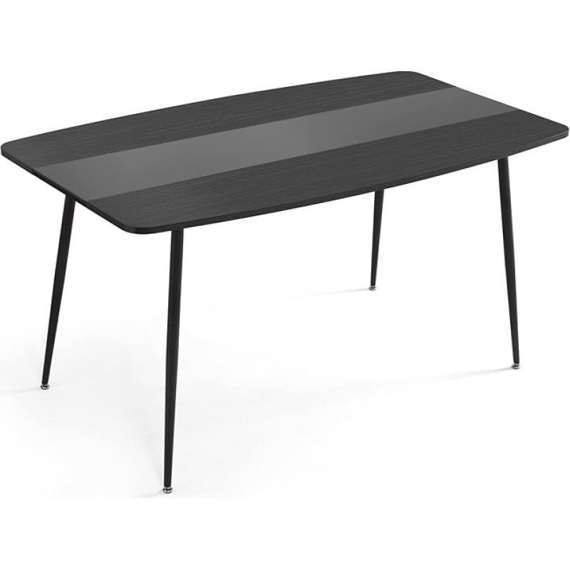 Mondeer Dining Table 150 x 85 cm, Dining Room Tables for 4-6 People, Modern Kitchen Table for Dining Room, Kitchen, Living Room, Black