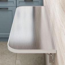 Faltbarer Edelstahl-Schreibtisch zur Wandmontage, platzsparender, kompakter Arbeitstisch für Zuhause, Büro, Esszimmer und Arbeitszimmer, 120 x 30 cm, vielseitige Werkbank-Lösung