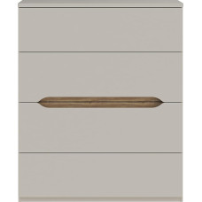 Forte EDWAL Chest of Drawers 95, Modern Chest of Drawers with Rounded Handles, 4 Drawers, Wood Composite, Cashmere | Beige Wood Decor, 95.1 cm Wide x 114.7 cm High x 41.5 cm Deep