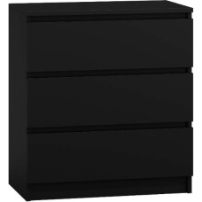 WHATSIZE Moderna Highboard with 3 Drawers - Chest of Drawers Black - Drawer Element as Furniture for Hallways, Bedrooms, Living Room or in the Office for Clothes Storage & Organisation