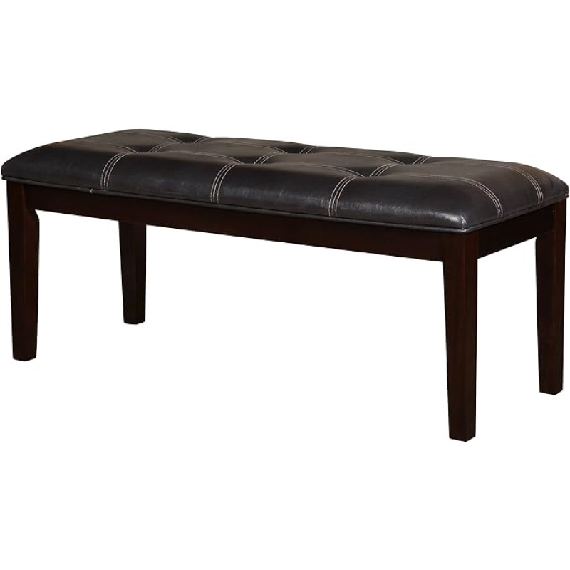 Homelegance Teague 49-inch Bench with Dark Brown Bi-Cast Vinyl in Espresso