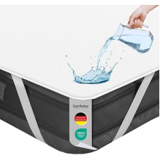 Komfortec Waterproof Mattress Protector 200 x 200 cm, Breathable, Crinkle Free, Oeko-Tex Certified, Mattress Incontinence Pad, Comfortable Fit, White