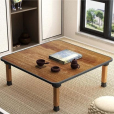 Japanischer quadratischer Bambus-Couchtisch für Wohnzimmer, modernes Design, 60 x 60 cm, umweltfreundlich, minimalistisch, perfekt für kleine Räume