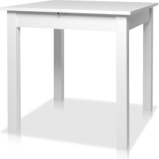 smart Dining Table 80 x 80 cm White Kitchen Table Extendable up to 120 cm Wooden Material with Expandable Extension Plate Modern Table for up to 6 People