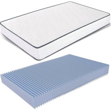 French Mattress 140 x 185 x 14 cm Orthopaedic with Medical Device, Waterfoam Mite Proof Top and Breathable Lining, Mattress Outside Measure Made of Polyurethane for Bed of the