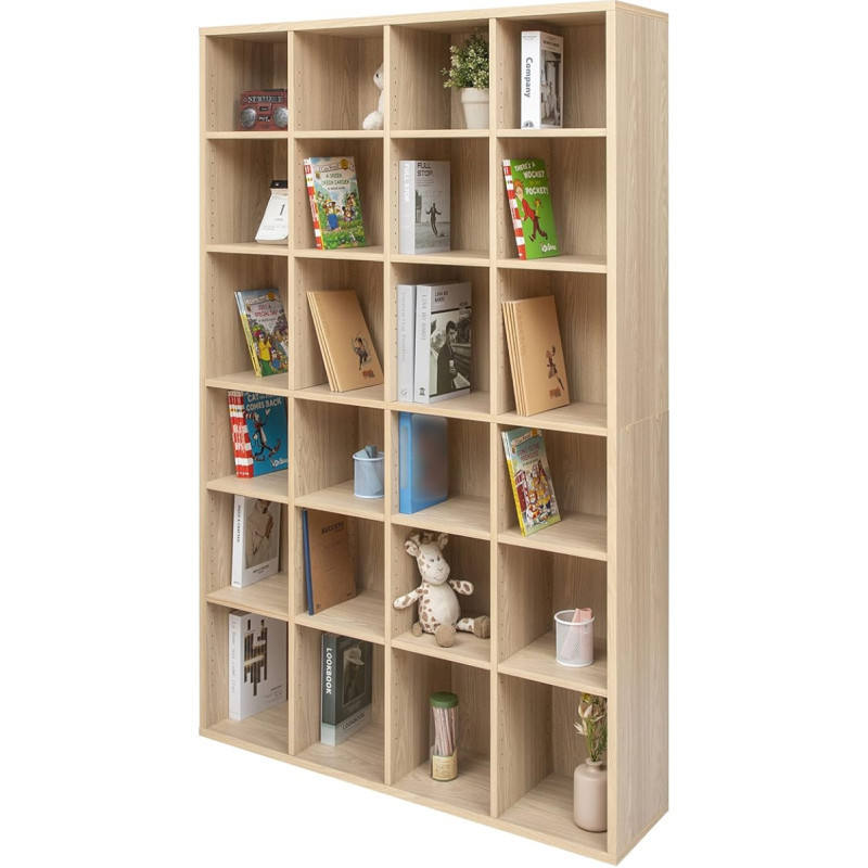 Iris Ohyama, BKS-1812 Bookcase, Storage Furniture, 24 Shelves, Firm & Stable, Vertical or Horizontal Arrangement, Office, Living Room, Bedroom - Book Shelf BKS-1812 - Light Brown