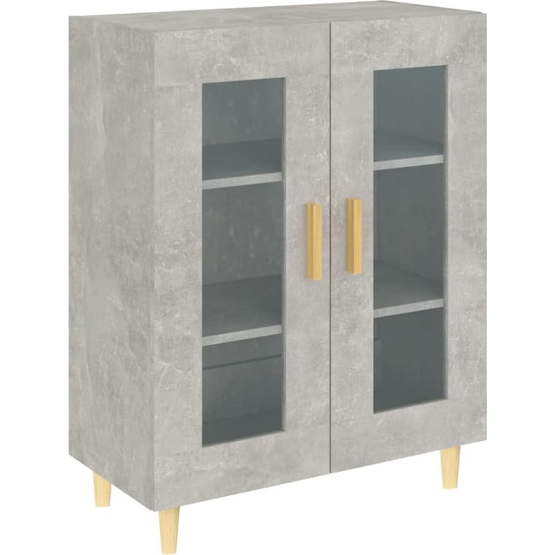 vidaXL Sideboard Chest of Drawers Multi-Purpose Cabinet Standing Cabinet Living Room Cabinet Concrete Grey 69.5 x 34 x 90 cm Wood Material