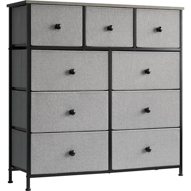 LYNCOHOME Chest of Drawers, Bedroom Drawers, Fabric Chest of Drawers with Wooden Top and Large Storage Space, Easy to Assemble, for Bedroom, Living Room, Children's Room, Closet, LH7515