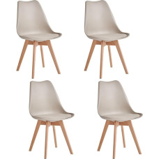JZGORC Set of 4 Modern Dining Chairs, Kitchen Chairs with Upholstery and Beech Legs for Bedroom, Living Room, Dining Room, Kitchen - Khaki