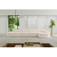 ALTDECOR MARI-L3-402 x 165 x 81 cm Corner Sofa in L-Shape Corner Sofa Bed Corner Couch Living Landscape Sofa Beige