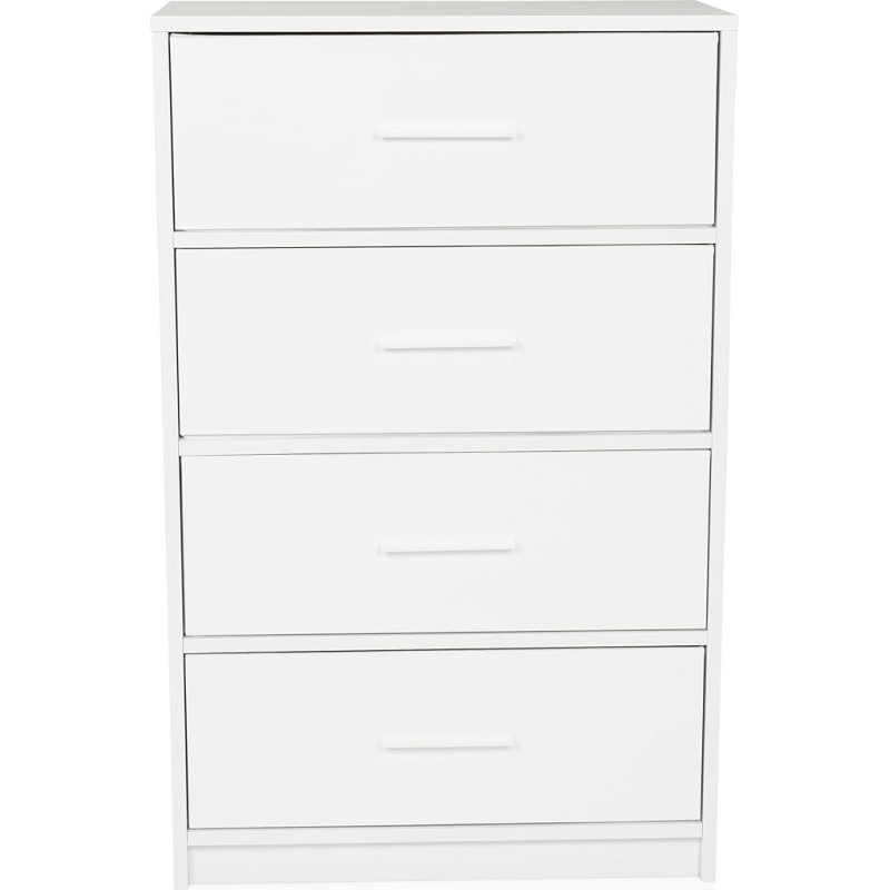 hjh LIVING Estoria Chest of Drawers with 4 Drawers, 58 x 30 x 91.5 cm, Scandi Look for Office, Bedroom, Living Room, White