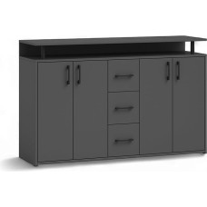 Drift Highboard with Shelf in Anthracite - Modern Living Room Cabinet with Drawers and Lots of Storage Space for Your Living Area - 139 x 90 x 34 cm (W x H x D)