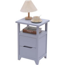 BECTSBEFF Bedside Table Fully Assembled Bedside Table Locker Side Table Small Bedside Table with Drawer for Living Room Bedroom Hallway Grey