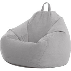 Highdi Cord Bean Bag for Adults, Indoor Outdoor Seat Cushion, Washable Soft Fluffy Sofa Bed Cover, Without Filling, Garden Cushion, Floor Cushion for Living Room (100 x 120 cm, Light Grey)