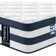 Resspry Double Matttress Memory Foam Spring Mattress, 120 cm, Hybrid Mattress, 9-Zone, Personalised Support for All Sleepers, Medium Firm Puffy Collection, 100 Nights at Home