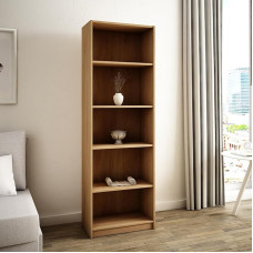Home Collective Sonoma Bookcase with 5 Levels Shelf in Matte Finish 58 cm Wide Standing Shelf with 4 Shelves for Bedroom Living Room Hallway Durable Laminate Panel 16 mm Thick
