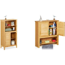 Relaxdays Lamell Bathroom Cabinet Bamboo and Wall Cupboard Lamell Bamboo