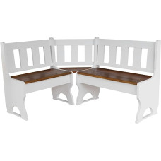 Corner Bench Solid Pine Eco White / Nut (200 x 200)