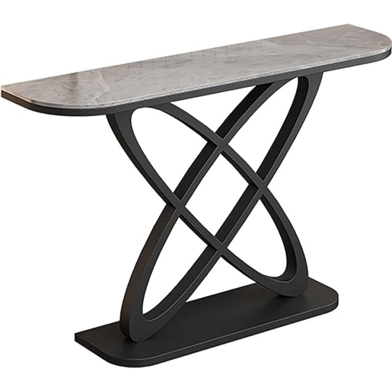 Rustic Entrance Console Table Narrow Sofa Table with Shelves Decorative Living Room Table Black 140 x 30 cm Stylish Console for Entrance and Hallway